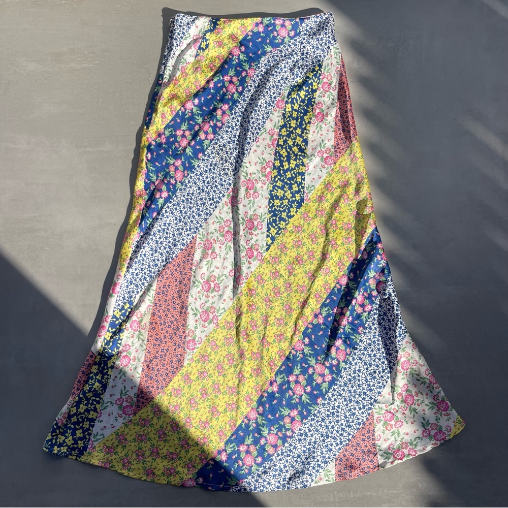 Nasty Gal Floral Patchwork Skirt